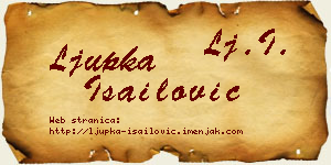 Ljupka Isailović vizit kartica